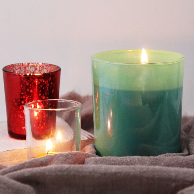 Multi-color Empty Glass Candle Jars with Custom Logo
